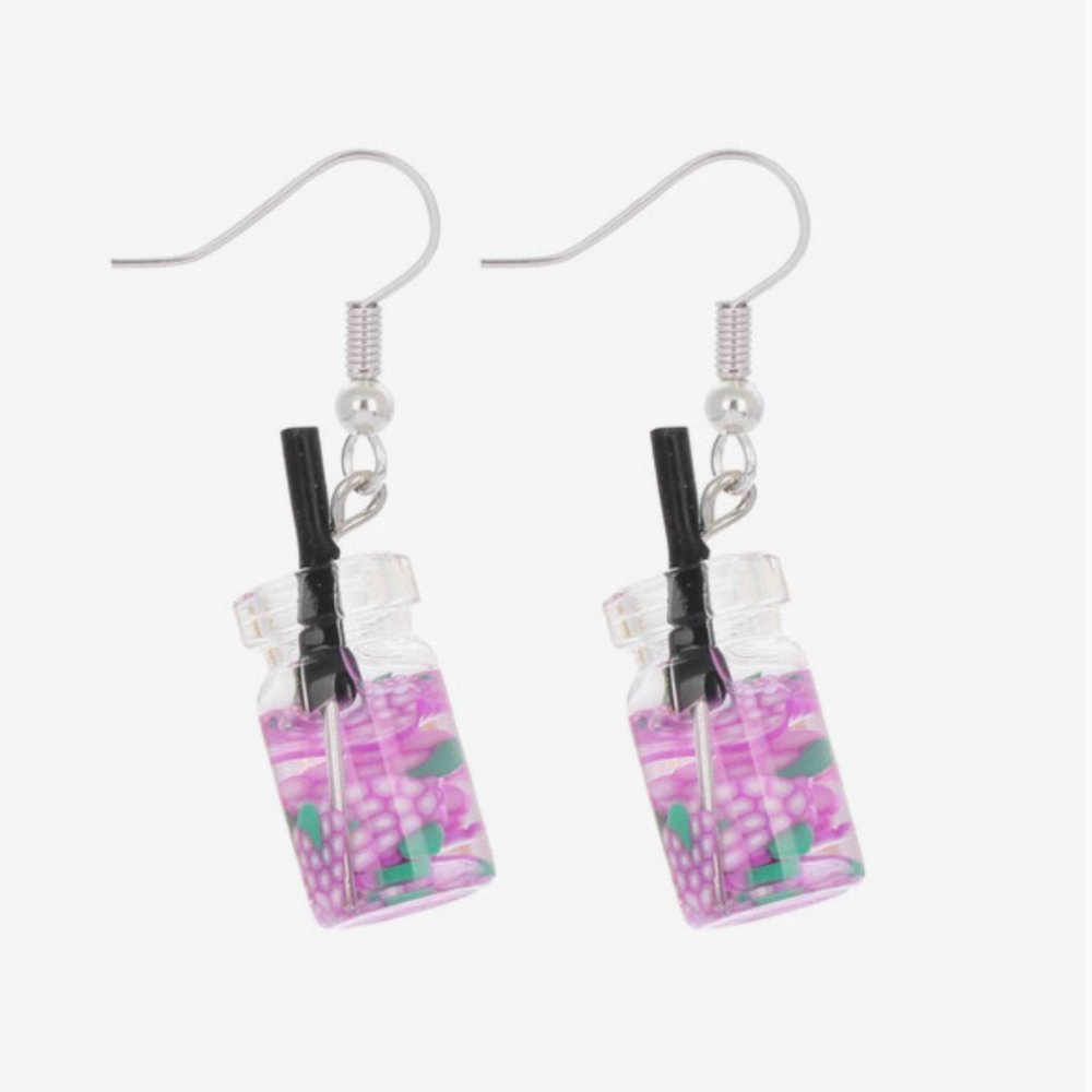 EarFleek Fruity Boba Tea Dangle Earrings